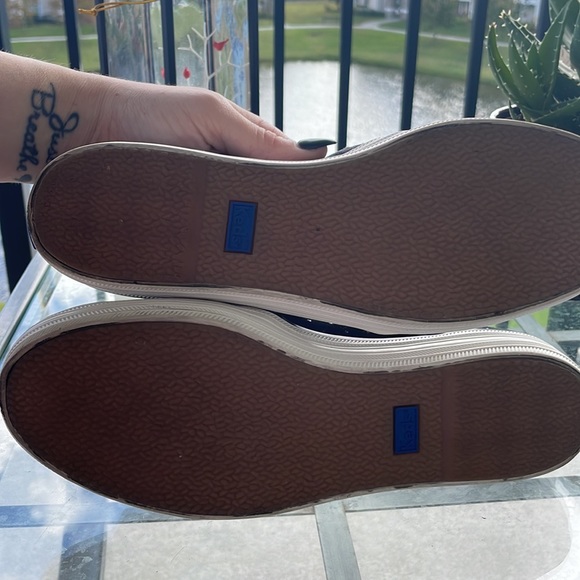 Kate Spade Fuzzy Black and Glitter Studded Keds Loafers - Picture 3 of 5